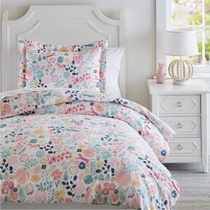 POTTERY BARN KIDS Sasha's Garden Organic Queen Duvet Cover & Shams